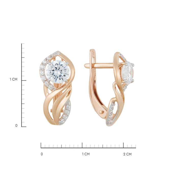 Серьги из золота 585 пробы c фианитами, К 0000 2699 за 24600