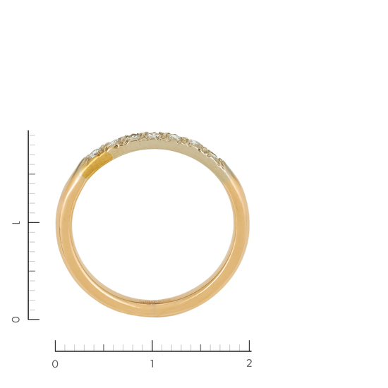 Кольцо из комбинированного золота 585 пробы c 7 бриллиантами, Л18112891 за 21000