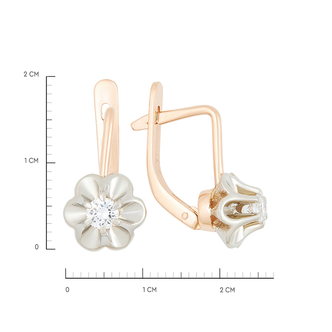 Серьги из золота 583 пробы c бриллиантами, Л 2316 4932 за 78300