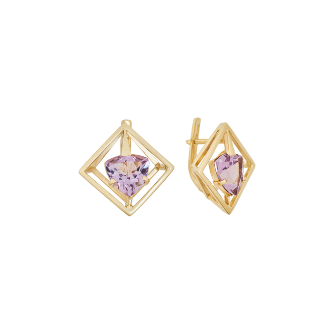 Серьги из золота 585 пробы c аметистами, К 0000 3811 за 69500