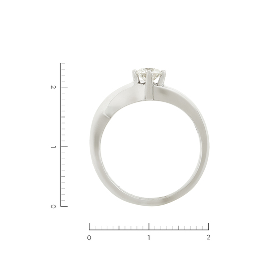 Кольцо из белого золота 585 пробы c 1 бриллиантом, Л61021816 за 100575