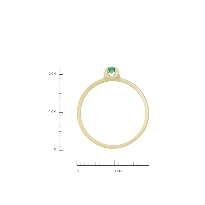 Кольцо из золота 585 пробы c изумрудом, Л 4106 9992 за 17200