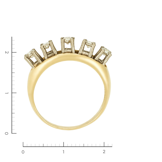 Кольцо из комбинированного золота 750 пробы c 5 бриллиантами, Л28090060 за 63120