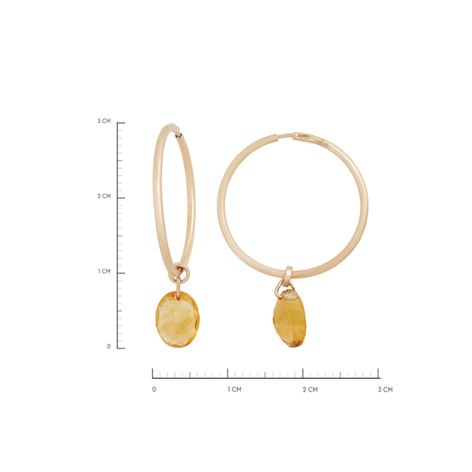 Серьги из золота 585 пробы c цитринами, К 0000 5357 за 22500