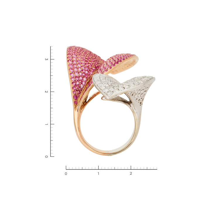 Кольцо из золота 750 пробы c 320 цвет. сапфирами и 159 бриллиантами, Л 2809 2414 за 389000