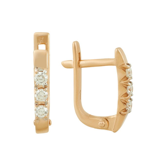 Серьги из золота 585 пробы c бриллиантами