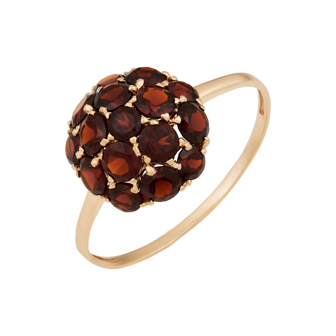 Кольцо из золота 585 пробы c гранатами, Л 4609 3416 за 22800