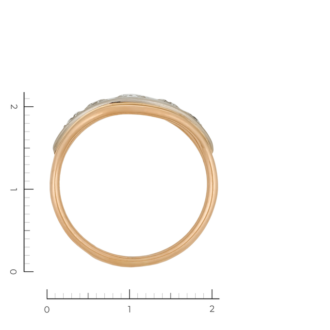 Кольцо из комбинированного золота 585 пробы c 5 бриллиантами, Л 6002 1260 за 74320