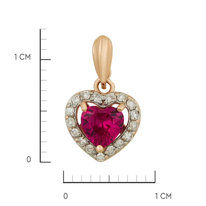 Подвеска из золота 585 пробы c бриллиантами и корундом, Л 2212 6538 за 14320