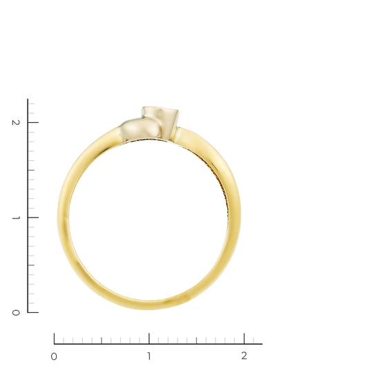 Кольцо из комбинированного золота 750 пробы c 1 бриллиантом, Л48039349 за 21375