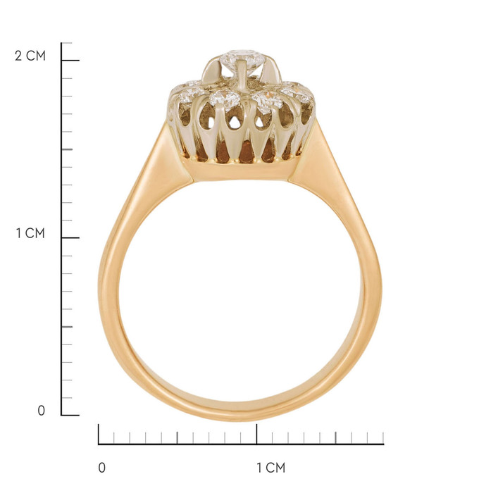 Кольцо из золота 585 пробы c бриллиантами