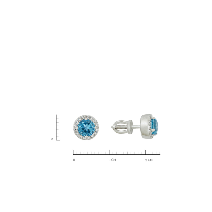 Серьги из золота 585 пробы c топазами и бриллиантами, Л 2810 8852 за 27120