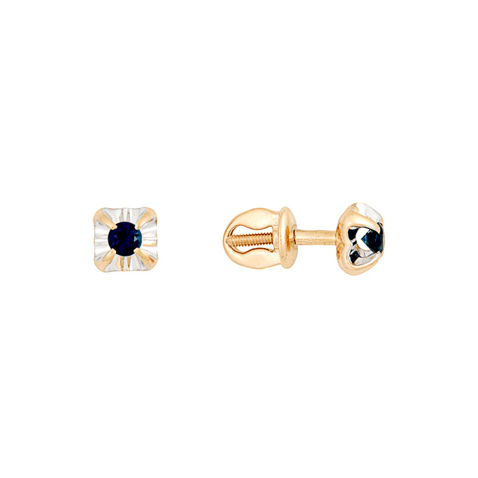 Серьги из золота 585 пробы с сапфирами, Л 4508 4972 за 23200