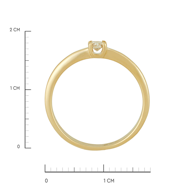 Кольцо из золота 585 пробы c бриллиантом