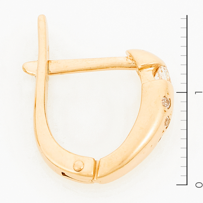 Серьги из красного золота 585 пробы c фианитами