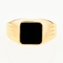 Кольцо из красного золота 585 пробы c 1 ониксом Л62013406 фото 2