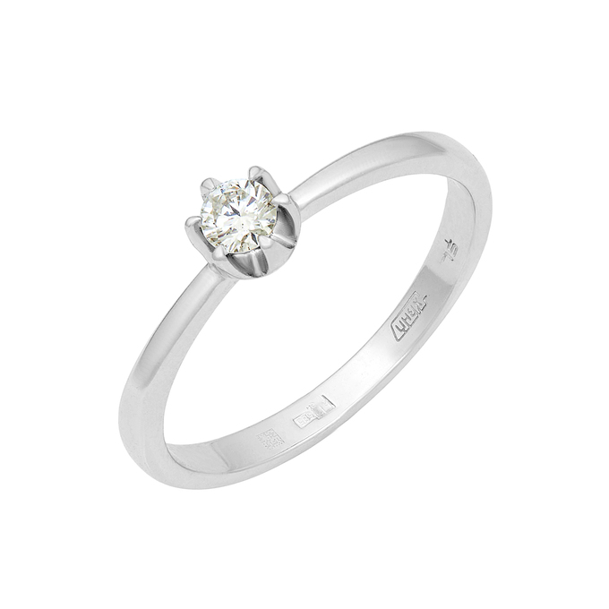 Кольцо из золота 585 пробы c бриллиантом