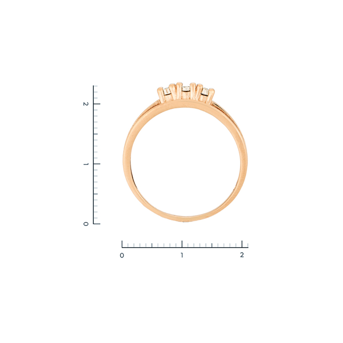 Кольцо из золота 585 пробы c 3 бриллиантами, Л 7501 8990 за 23120