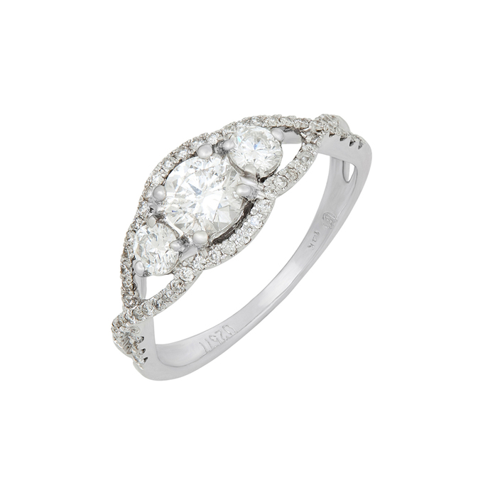 Кольцо из золота 585 пробы c бриллиантами