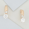 Серьги из комбинированного золота 585 пробы c 2 фианитами