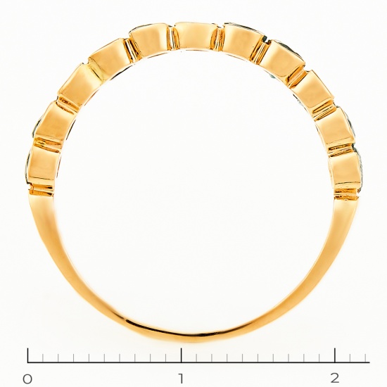 Кольцо из красного золота 585 пробы c 11 изумрудами, Л28081744 за 27000