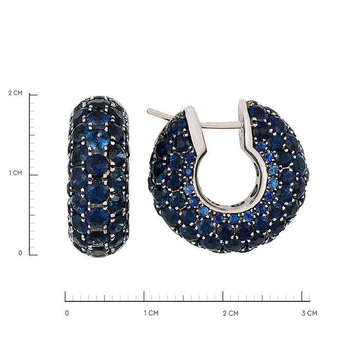 Серьги из золота 750 пробы c сапфирами, Ц О007 2302 за 280000