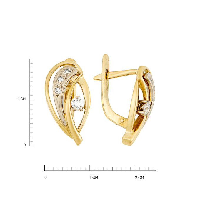 Серьги из золота 750 пробы с бриллиантами, Ц О007 3657 за 85200