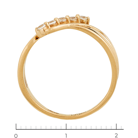 Кольцо из красного золота 585 пробы c фианитами, Л54051380 за 10845