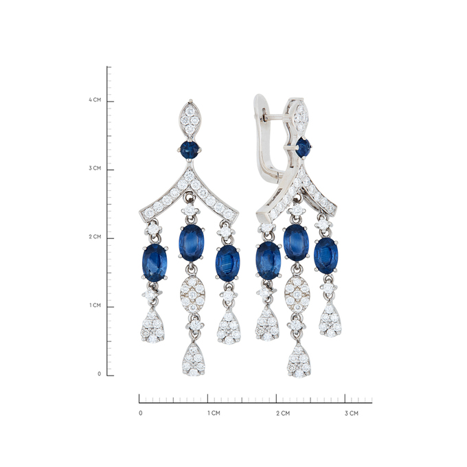 Серьги из золота 750 пробы c сапфирами и бриллиантами, Л 2810 1836 за 215000