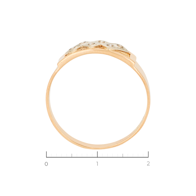 Кольцо из комбинированного золота 585 пробы c 6 бриллиантами