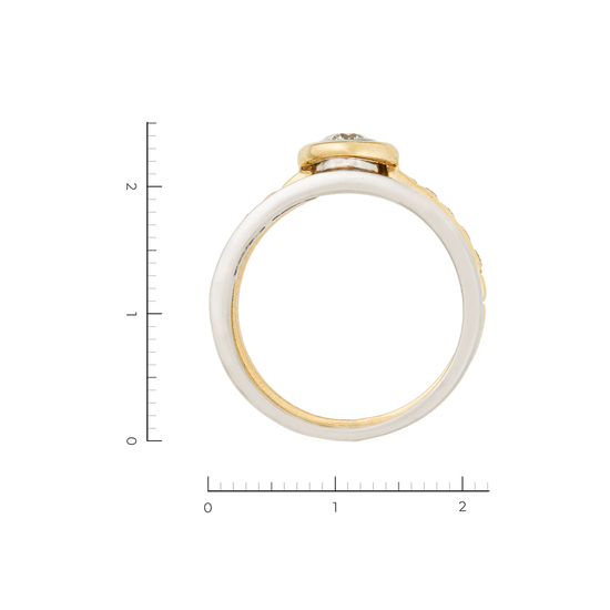 Кольцо из комбинированного золота 750 пробы c 12 бриллиантами, Л28095261 за 132720