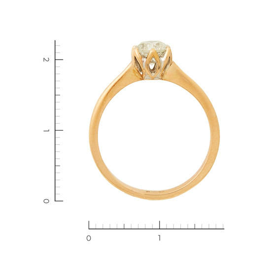 Кольцо из красного золота 500 пробы c 1 бриллиантом, Л66016124 за 74900