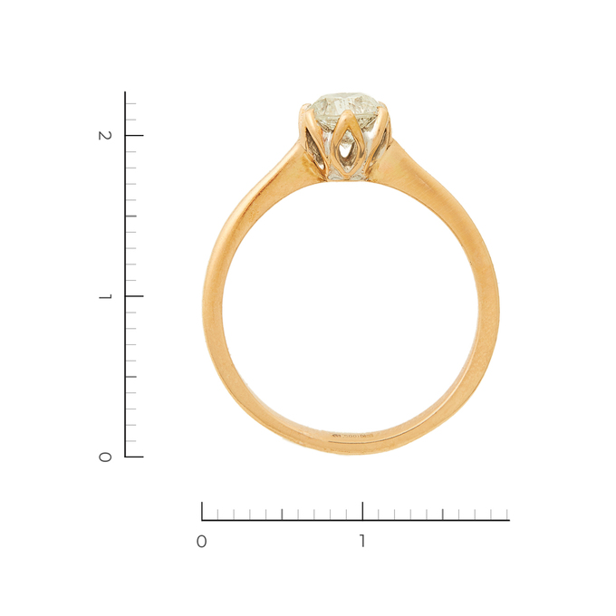 Кольцо из красного золота 500 пробы c 1 бриллиантом, Л 6601 6124 за 74900