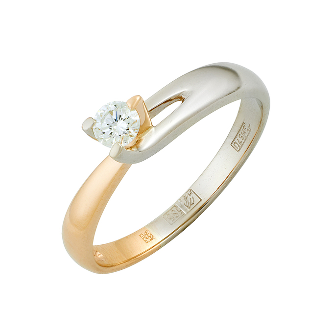 Кольцо из золота 585 пробы c бриллиантом