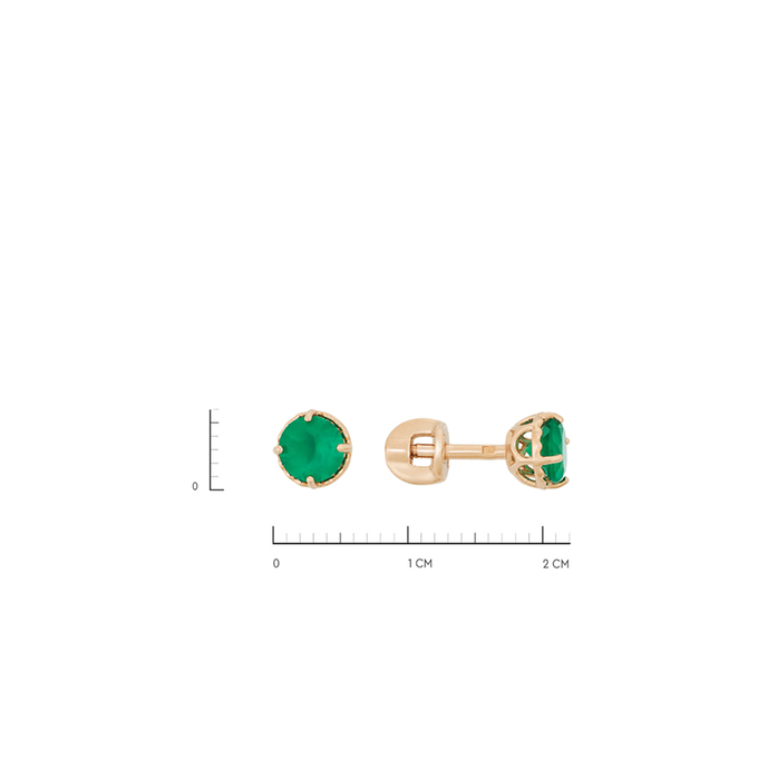 Серьги из золота 585 пробы c хризопразами, Л 5405 0646 за 14080
