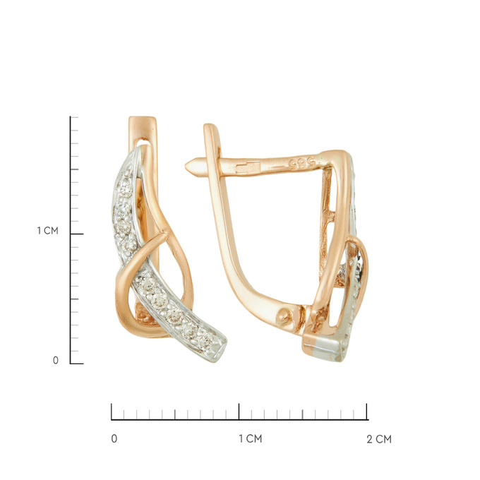 Серьги из золота 585 пробы c бриллиантами, Л 1116 7223 за 35100