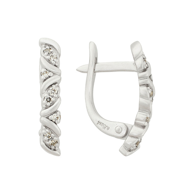 Серьги из золота 585 пробы c бриллиантами, Л 3309 8020 за 42400