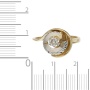 Кольцо из комбинированного золота 585 пробы c 1 бриллиантом 096628 фото 3