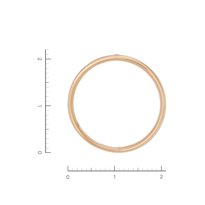 Кольцо из красного золота 585 пробы c 1 бриллиантом, Л 6402 0424 за 20230