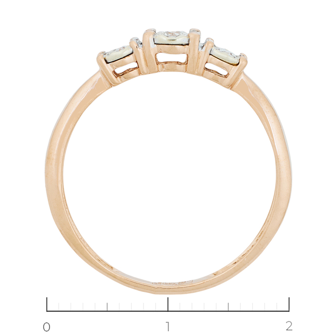 Кольцо из комбинированного золота 585 пробы c 3 бриллиантами, Л 4807 0197 за 17340