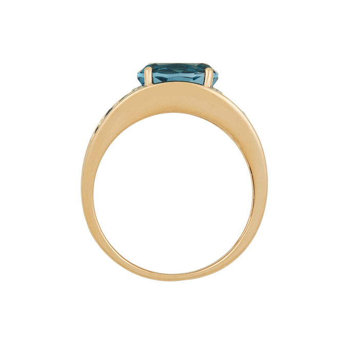 Кольцо из золота 585 пробы c топазом Лондон, сапфирами и бриллиантами, Л 2010 9845 за 32950