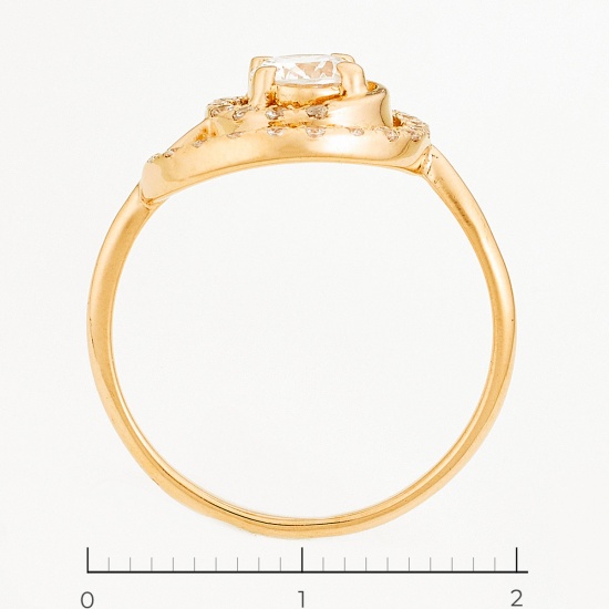 Кольцо из красного золота 585 пробы c фианитами, Л46081274 за 13680