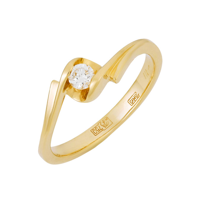 Кольцо из золота 750 пробы c бриллиантом, Л 3507 2691 за 55000