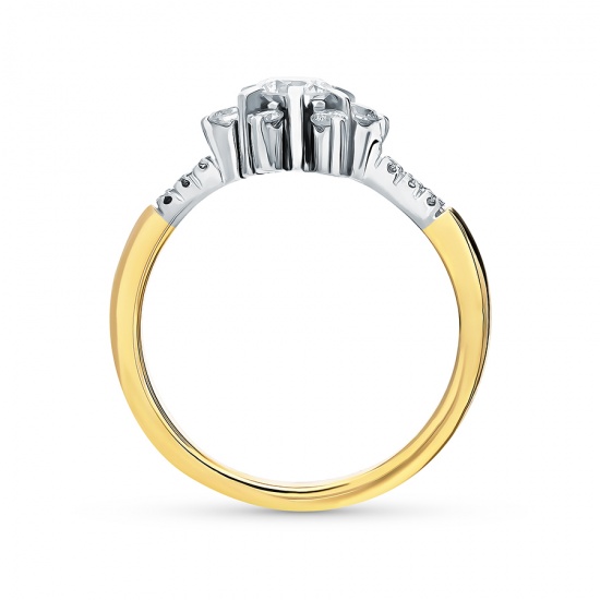 Кольцо из комбинированного золота 750 пробы c 13 бриллиантами, Л32042752 за 77960