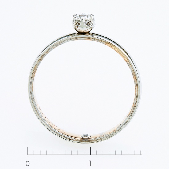 Кольцо из комбинированного золота 585 пробы c 2 бриллиантами, Л39095262 за 8925