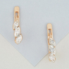 Серьги из красного золота 585 пробы c фианитами