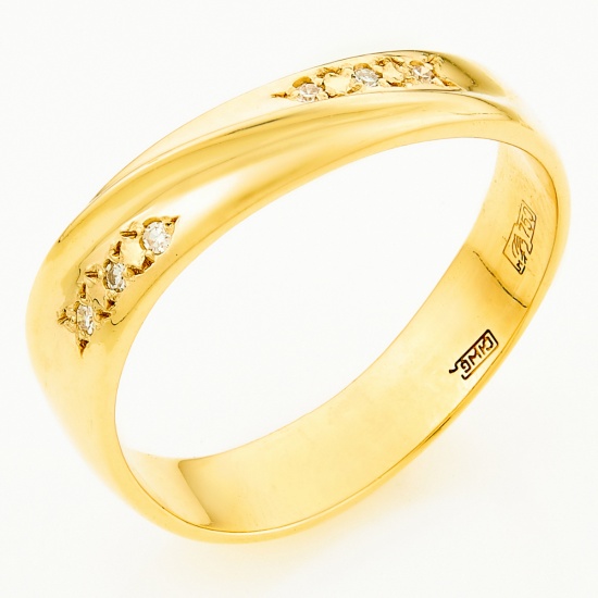 Кольцо из желтого золота 750 пробы c 6 бриллиантами, Л47086399 за 46320