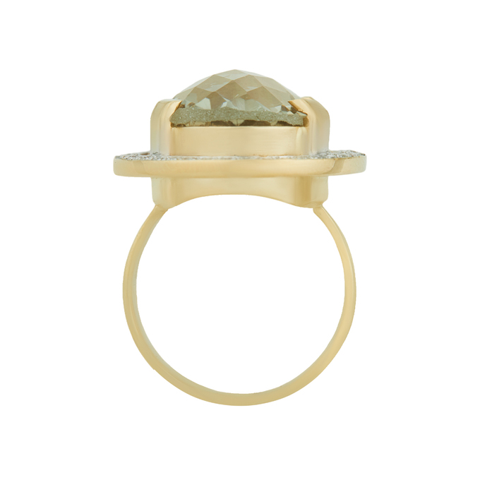 Кольцо из золота 585 пробы c празиолитом и бриллиантами, Л 2811 8143 за 123120