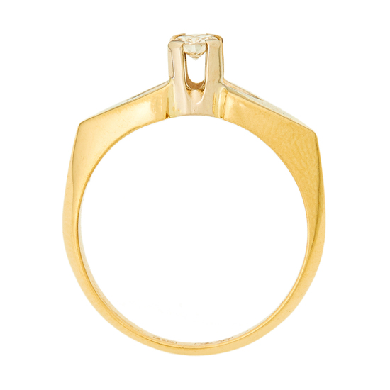 Кольцо из комбинированного золота 750 пробы c 1 бриллиантом, Л12080471 за 54600