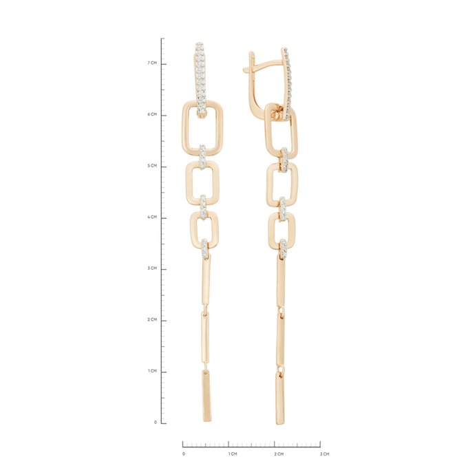 Серьги из золота 585 пробы c бриллиантами, Ц О007 1255 за 65520